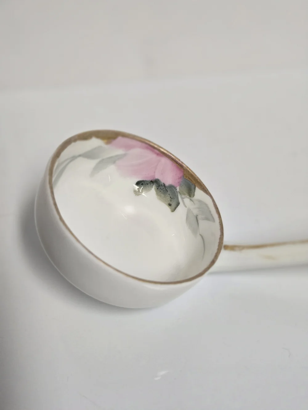 Porcelain Pink Floral Condiment Ladle